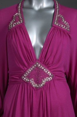 Lot 193 - An Ossie Clark fuchsia pink silk jersey...
