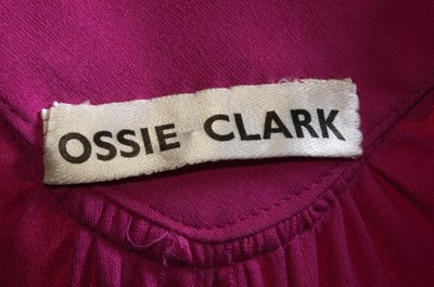 Lot 193 - An Ossie Clark fuchsia pink silk jersey...