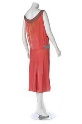 Lot 113 - A Jean Patou couture pink velvet evening dress,...