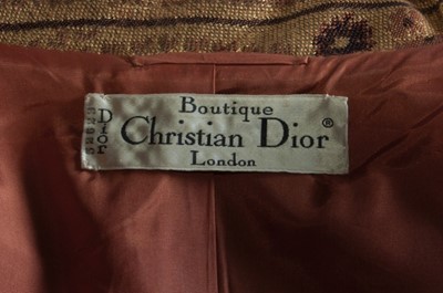 Lot 143 - A Christian Dior London brocaded gold lamé...