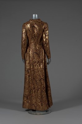 Lot 143 - A Christian Dior London brocaded gold lamé...