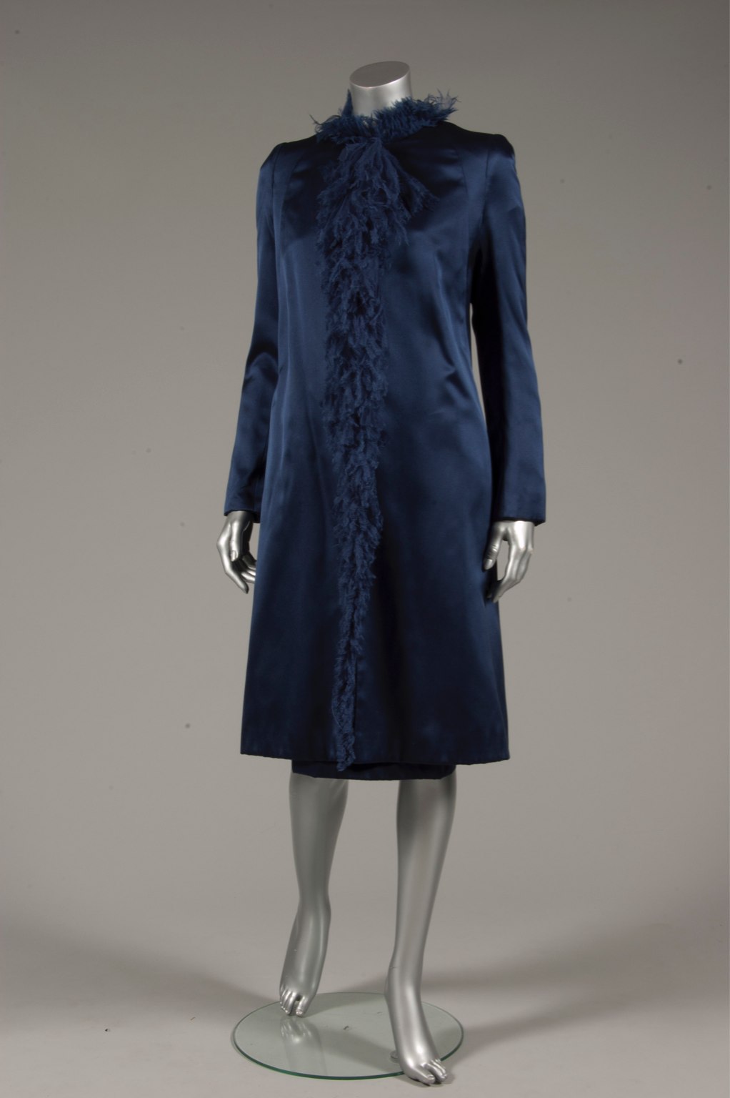 Lot 220 - A Chanel couture navy satin cocktail gown