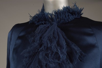 Lot 220 - A Chanel couture navy satin cocktail gown and...