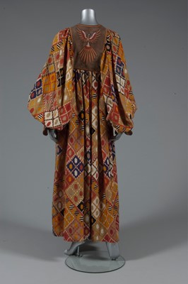 Lot 202 - A John Bates 'ethnic' look evening gown, early...