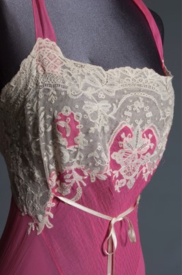 Lot 116 - A shocking pink chiffon nightdress and...