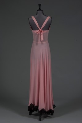 Lot 88 - A pale rose-pink chiffon and black Chantilly...