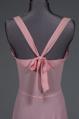 Lot 88 - A pale rose-pink chiffon and black Chantilly...