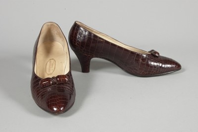 Lot 112 - Two pairs of Anglisano crocodile shoes, circa...