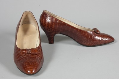 Lot 112 - Two pairs of Anglisano crocodile shoes, circa...