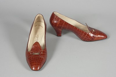Lot 115 - Two pairs of Roger Vivier crocodile shoes,...