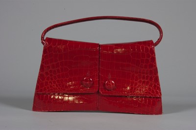 Lot 99 - A Christian Dior scarlet alligator handbag,...