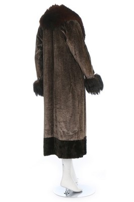 Lot 126 - A floral lurex evening coat with marabou...