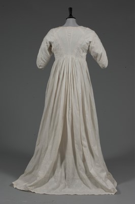 Lot 44 - A whitework embroidered open robe, circa 1785-