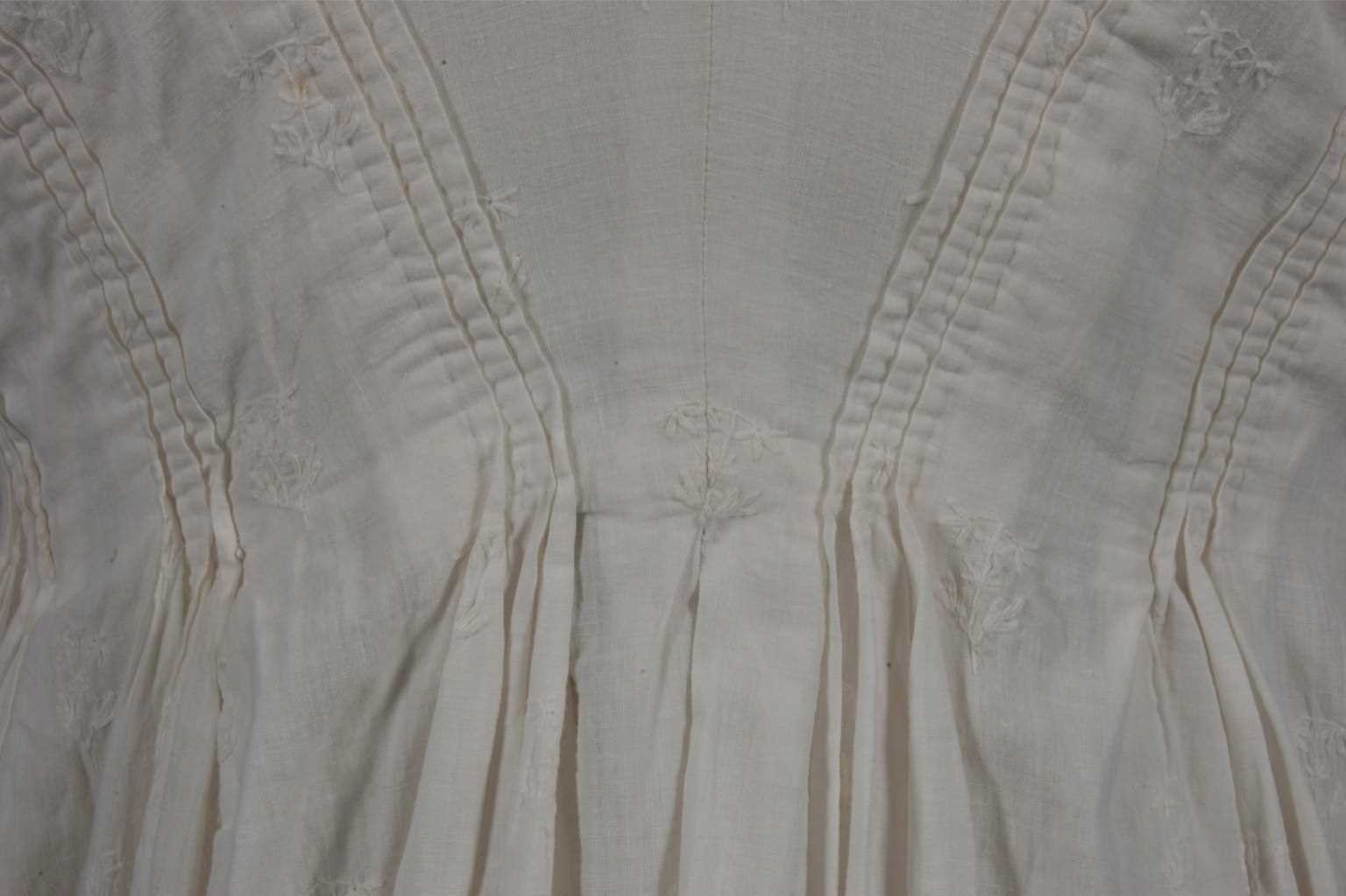 Lot 44 - A whitework embroidered open robe, circa 1785-