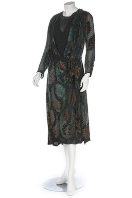 Lot 127 - Five mainly black dinner dresses, 1920s,...