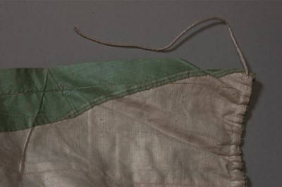 Lot 46 - A mint green taffeta bodice, circa 1780-90,...