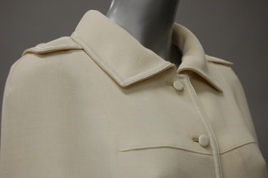 Lot 186 - A Courreges ivory wool maxi-cape, early 1970s,...