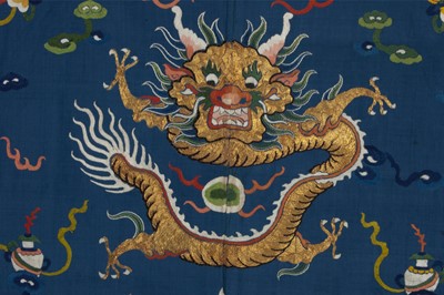 Lot 38 - An embroidered dragon robe, Chinese, circa...