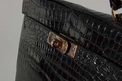 Lot 4 - An Hermès black crocodile Kelly bag, circa...