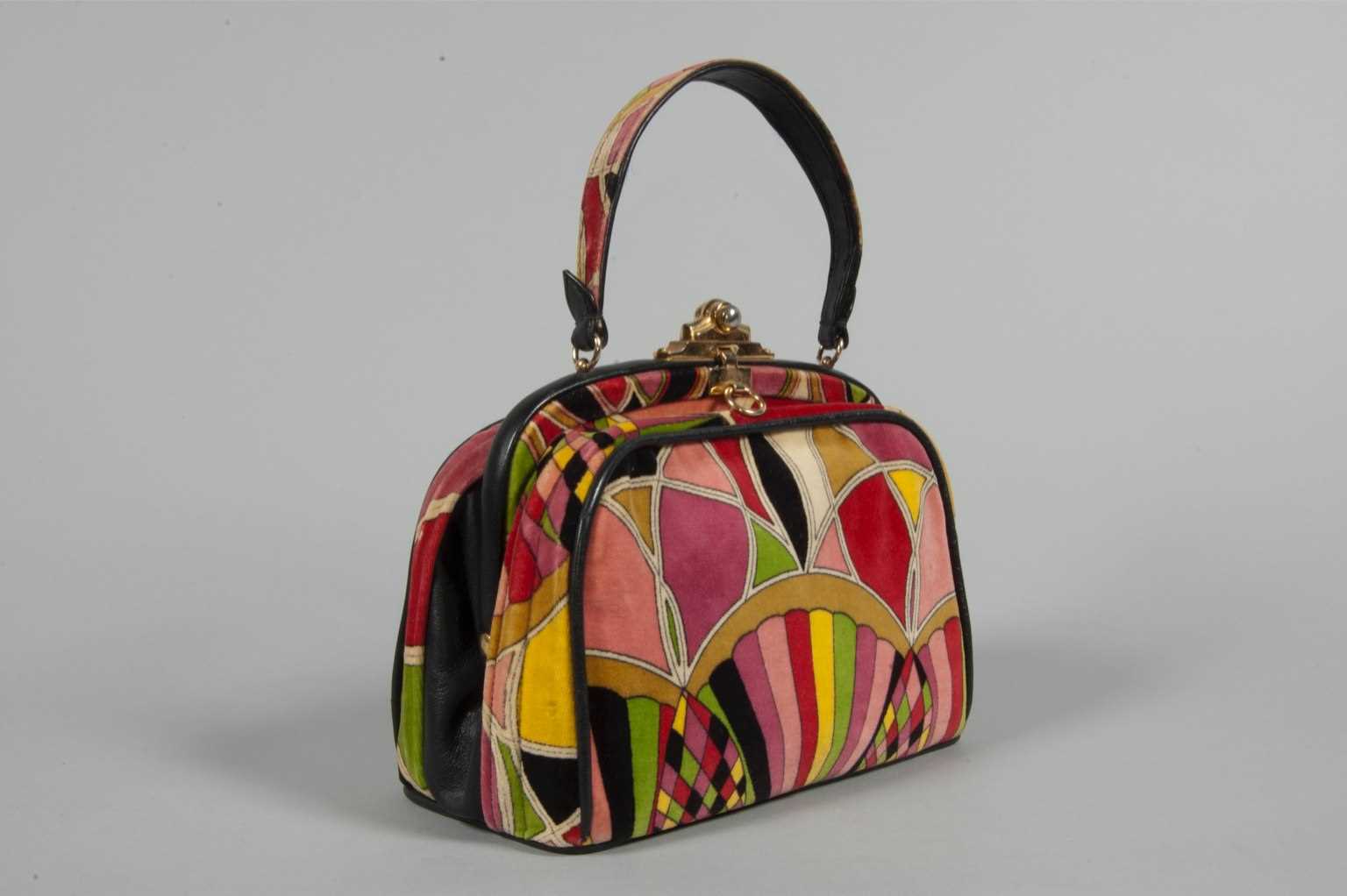 Lot 1 - A Pucci printed velvet bag, 1960s, labelled...