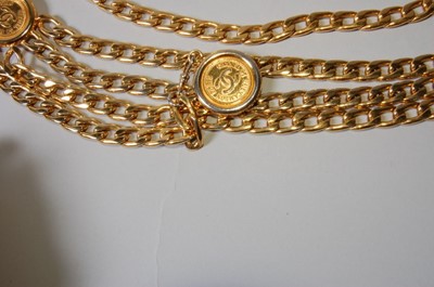 Lot 22 - A Chanel chain linked belt, 1980s, stamped...