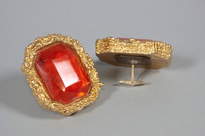 Lot 20 - A pair of Chanel outsized earrings and...