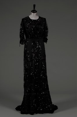 Lot 57 - A rare Madame Wengeroff black sequined tulle...