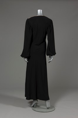 Lot 78 - A Jeanne Lanvin couture black silk crepe...