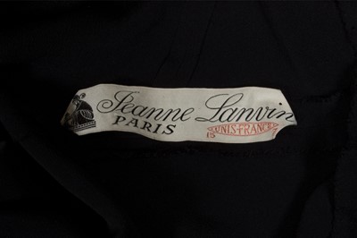 Lot 78 - A Jeanne Lanvin couture black silk crepe...