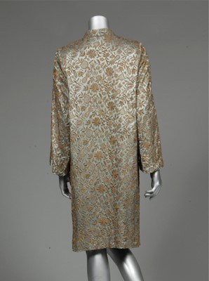 Lot 79 - A Paquin pale blue embroidered orientalist...
