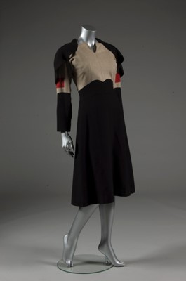 Lot 77 - A Gilbert Adrian wool day dress, probably...