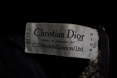 Lot 122 - A Dior London black velvet ball gown, circa...