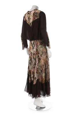 Lot 30 - A group of clothing in autumnal shades, 1930s,...