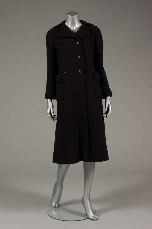 Lot 175 - A Courrges black wool coat and handbag,...