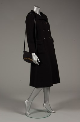 Lot 175 - A Courrges black wool coat and handbag,...