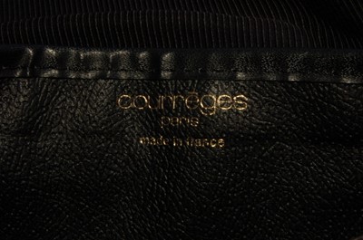 Lot 175 - A Courrges black wool coat and handbag,...