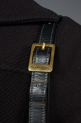 Lot 175 - A Courrges black wool coat and handbag,...