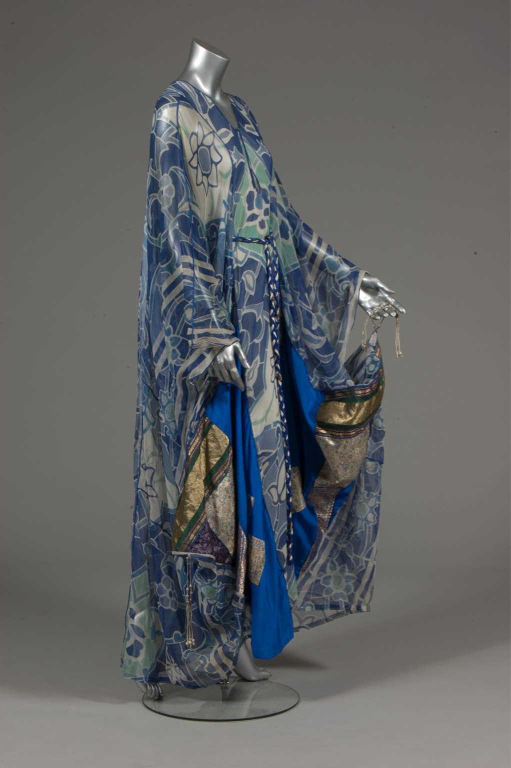 Lot 197 - A good Thea Porter printed chiffon and brocade...