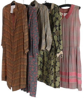Lot 132 - A group of mainly printed day wear, late 1920s-...