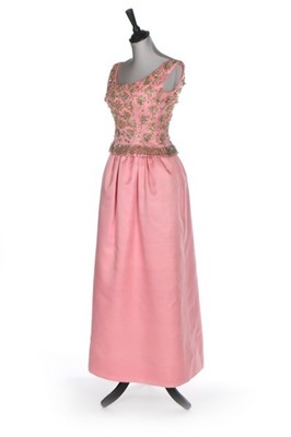 Lot 90 - A fine Givenchy couture pink shantung silk...