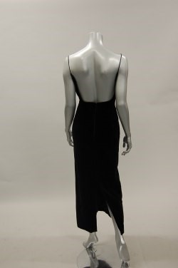 Lot 70 - An Ossie Clark black velvet sheath, 1980s,...