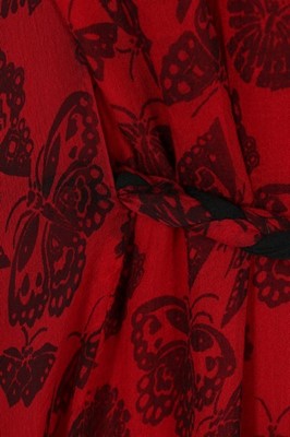 Lot 125 - A Thea Porter butterfly-printed red chiffon...
