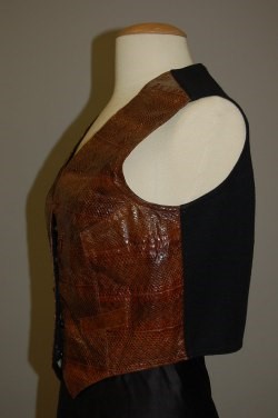 Lot 48 - An Ossie Clark brown snakeskin waistcoat,...