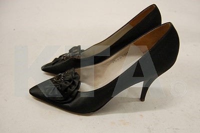 Lot 127 - Two pairs of Christian Dior evening shoes,...