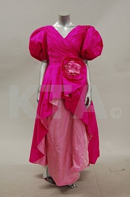 Lot 129 - A Cavadini shocking pink taffeta ball gown,...