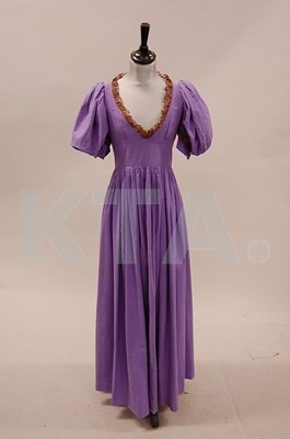 Lot 125 - A Biba violet cotton gown, 1970s, printed...