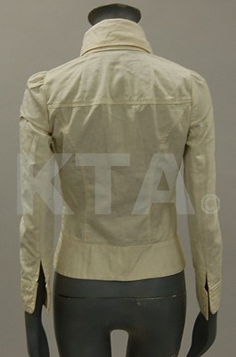 Lot 11 - A Biba ivory cotton damask jacket, circa 1970,...