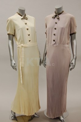 Lot 283 - Two wool crepe evening gowns attributed to...