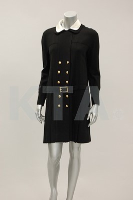 Lot 165 - A Chanel boutique black wool crepe dress, late...