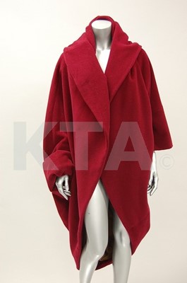 Lot 172 - A Romeo Gigli wine wool cocoon coat, 1980s,...